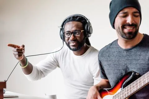 Artists producing music. Stock Photos