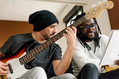 Artists producing music. Stock Photos