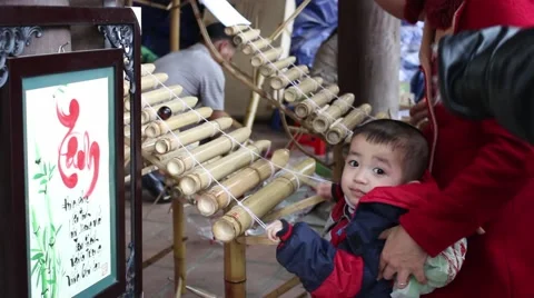 Artists professional flute. make bamboo flute Stock Footage 47455964