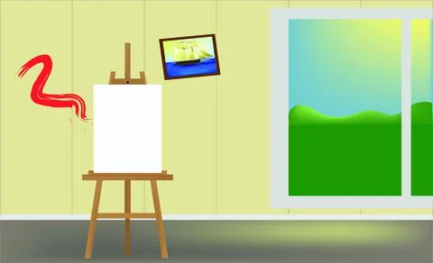 Artist's room Stock Illustration