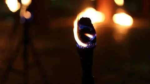 Artists show presentation with fire Stock Footage 49047531
