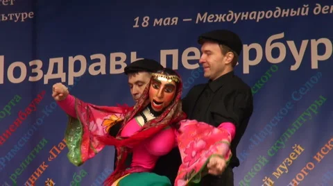 The artists on stage Stock Footage
