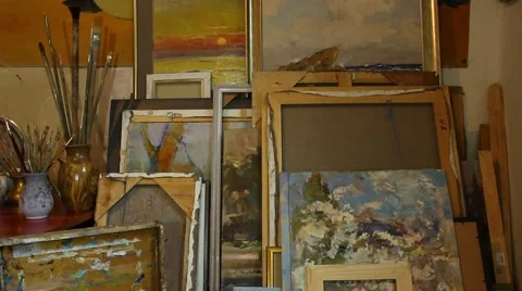 Artists Studios Vídeo Stock 55799594