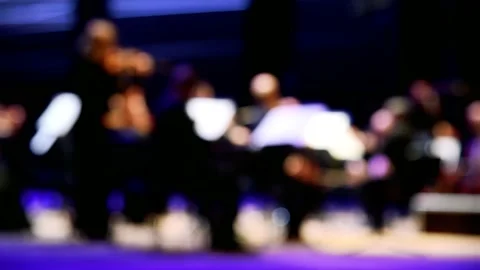 Artists of the symphony orchestra on stage. Selective focus 動画素材 205062664