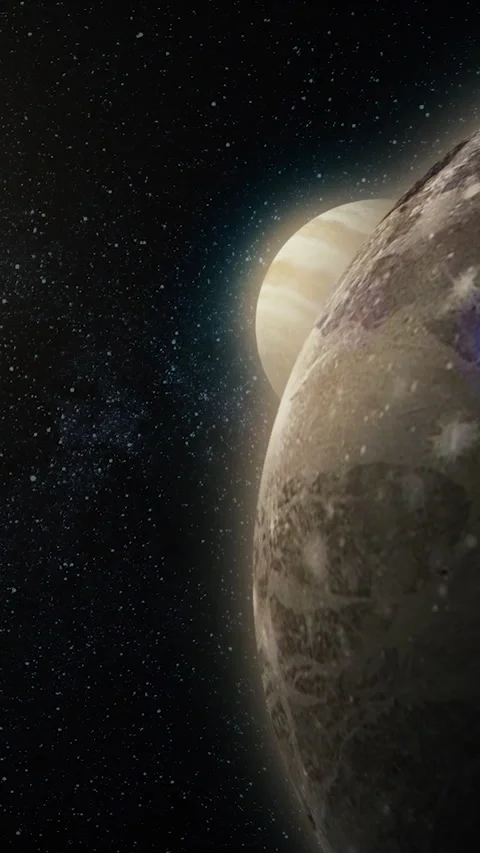 Artists vision of Jupiter and Pluto in the galaxy Stock-Footage 275508690