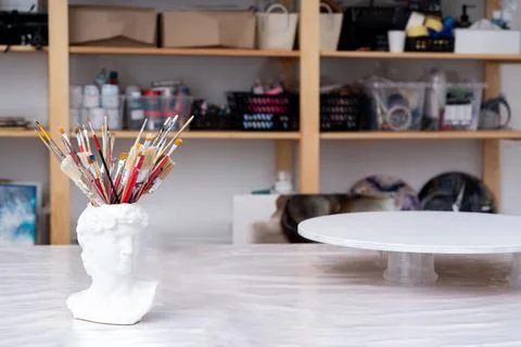 Artist's working studio. Stock Photos