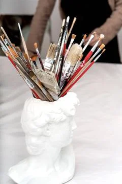 Artist's working studio. Stock Photos