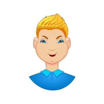 ?artoon boy face. Vector isolated kid avatar. Stock Illustration