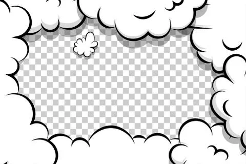 Artoon puff cloud template on transparent background Stock Illustration