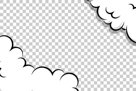 Artoon puff cloud template on transparent background Stock Illustration