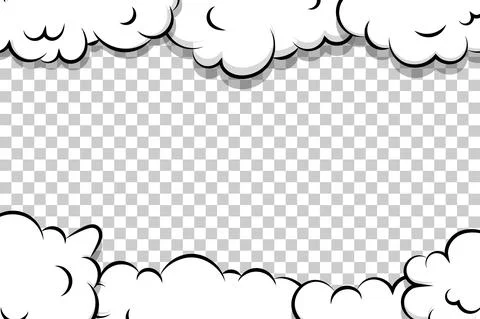 Artoon puff cloud template on transparent background Stock Illustration