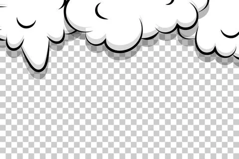 Artoon puff cloud template on transparent background Stock Illustration