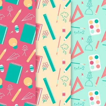 Arts and mathematics school pattern Stock Illustration