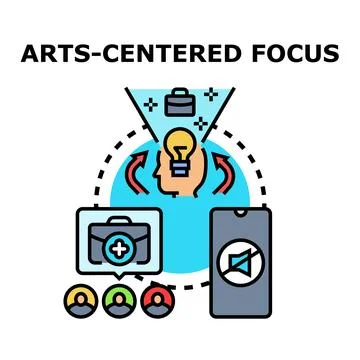 Arts centered focus concept for creative thinking Stock Illustration