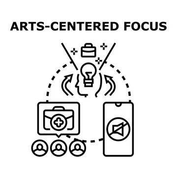 Arts centered focus concept for creative thinking Stock Illustration