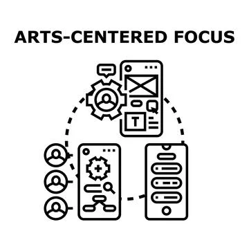 Arts centered focus in creative digital development Stock Illustration