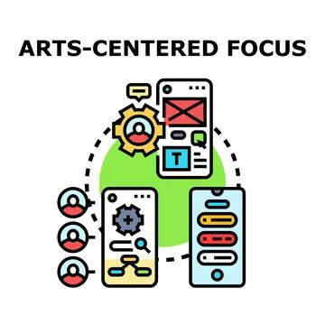 Arts centered focus in creative digital development 스톡 일러스트
