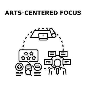 Arts centered focus managing creative project development Stock Illustration