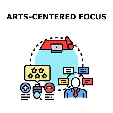 Arts centered focus managing creative project development Stock Illustration