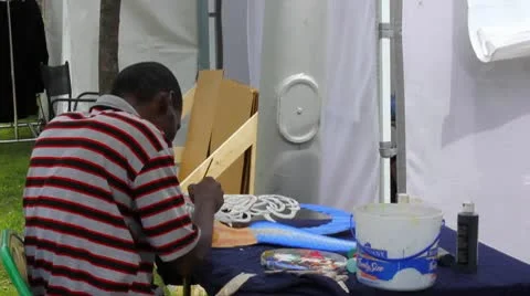 Arts &amp; Crafts on Display During Summer Festival Stock Footage 10576633