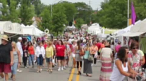 Arts &amp; Crafts on Display During Summer Festival Stock Footage 10577597