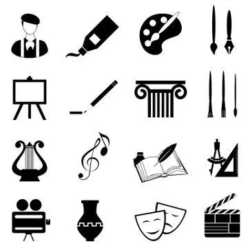 Arts icon set Stock Illustration
