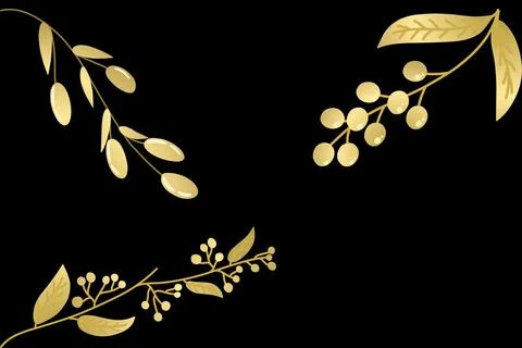 Art's natural branches leave elements. Vector illustration Stock Illustration