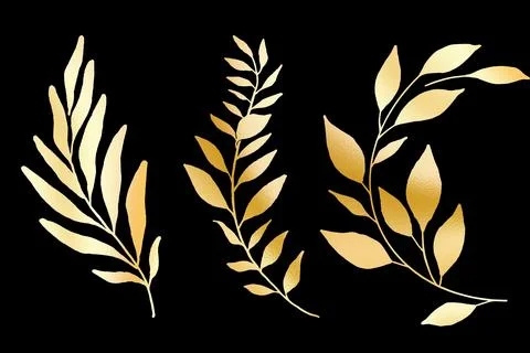 Art's natural branches leave elements. Vector illustration Stock Illustration