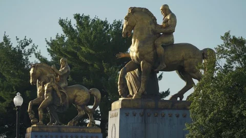 The Arts of War Sculptures, Washington DC Real time	 Stock Footage 119545616