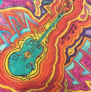 Artsy Ukulele Stock Illustration