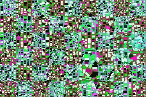 Artwork of abstract composition made with geometrical shapes and elements 스톡 일러스트