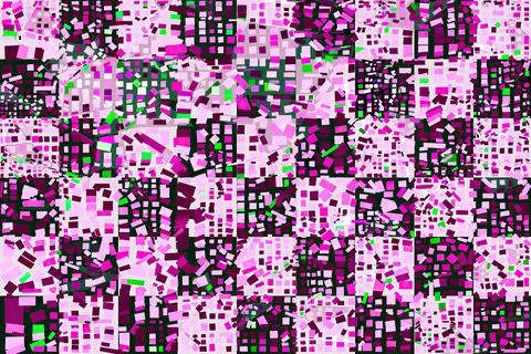Artwork of abstract composition made with geometrical shapes and elements Stock Illustration