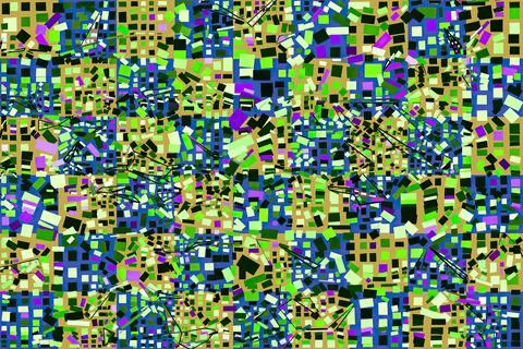 Artwork of abstract composition made with geometrical shapes and elements イラスト素材