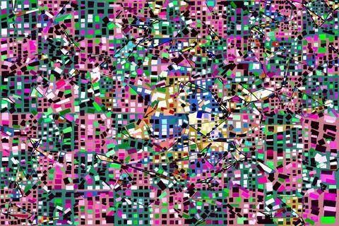 Artwork of abstract composition made with geometrical shapes and elements Stockillustratie