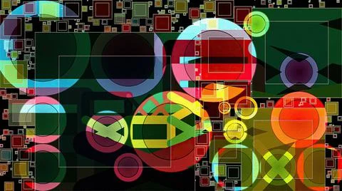 Artwork of abstract composition made with geometrical shapes and elements 库存插图