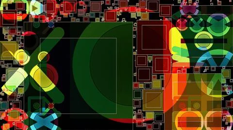 Artwork of abstract composition made with geometrical shapes and elements イラスト素材