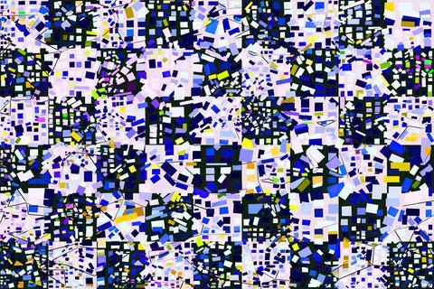 Artwork of abstract composition made with geometrical shapes and elements 库存插图