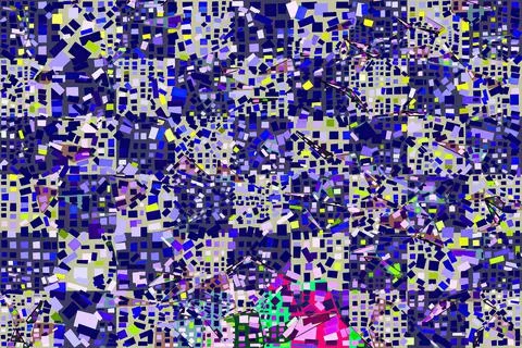 Artwork of abstract composition made with geometrical shapes and elements Stock Illustration