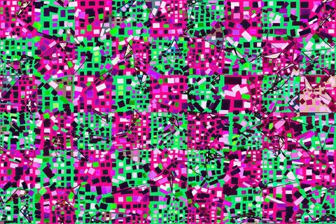 Artwork of abstract composition made with geometrical shapes and elements Stock Illustration