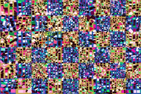 Artwork of abstract composition made with geometrical shapes and elements Stockillustratie