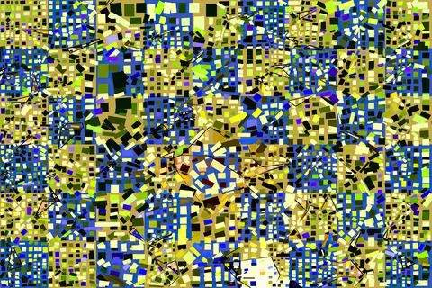 Artwork of abstract composition made with geometrical shapes and elements 스톡 일러스트