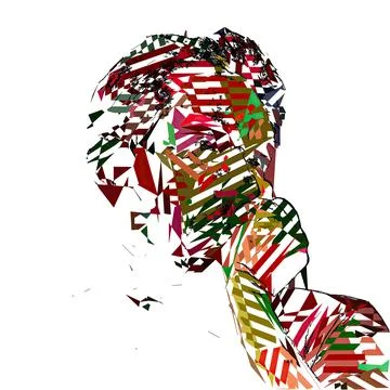 Artwork of abstract composition made with geometrical shapes and elements Stock Illustration