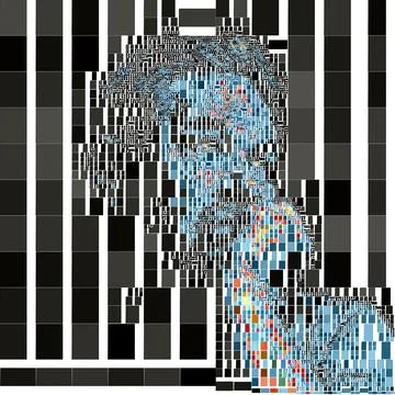 Artwork of abstract composition made with geometrical shapes and elements イラスト素材