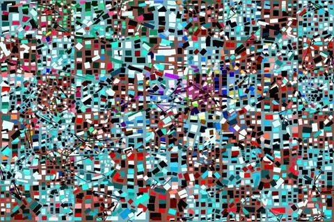 Artwork of abstract composition made with geometrical shapes and elements Stockillustratie