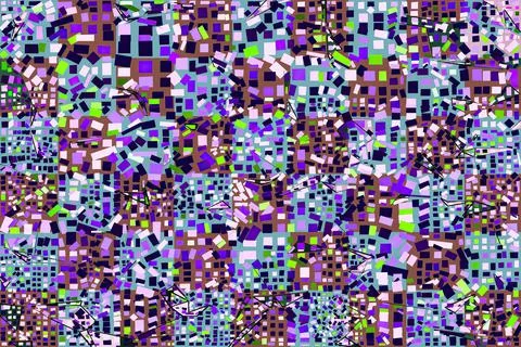 Artwork of abstract composition made with geometrical shapes and elements Illustrazione stock