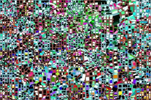 Artwork of abstract composition made with geometrical shapes and elements 스톡 일러스트