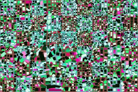 Artwork of abstract composition made with geometrical shapes and elements Stock Illustration