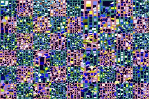 Artwork of abstract composition made with geometrical shapes and elements Stockillustratie