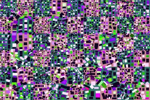 Artwork of abstract composition made with geometrical shapes and elements Illustrazione stock