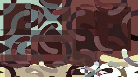 Artwork of abstract composition made with geometrical shapes and elements Stockillustratie